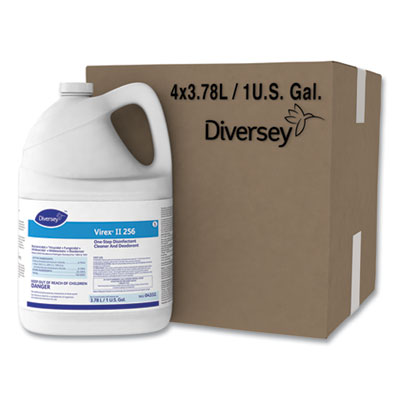 DVO 04332  Virex® II 256 one-step, quaternary-based disinfectant cleaner deodordant, gallon size bottle.